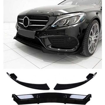 Leon Part Çmk Mercedes W205 2015 2018 C Serisi Parlak Siyah Ön Lip Brabus