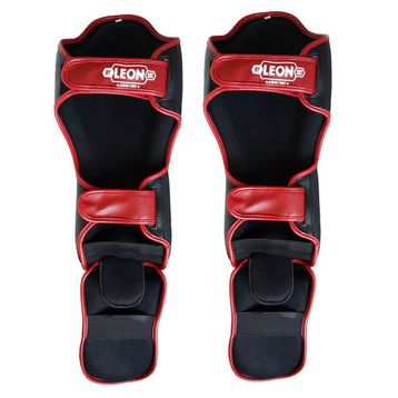 Leon Solid Siyah Muay Thai ve Kick Boks Ayak ve Kaval Koruyucu