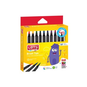 Lets Fırça Uçlu 12'li Keçeli Kalem
