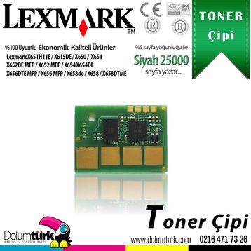 Lexmark X651-X651H11E Toner Çipi