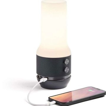 Lexon Terrace 3'ü 1 Arada Lamba Powerbank Gri Bluetooth Hoparlör