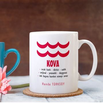 Leydi Collection Sevimli Kova Burcu Beyaz Kupa