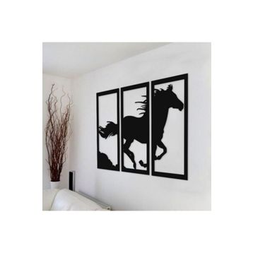 Leylaser 80x50 cm 3 mm Koşan At Figürlü Büyük Boy MDF Ahşap Duvar Panosu