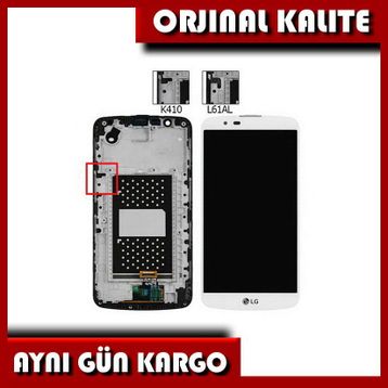 LG K10 K430 Dokunmatik Beyaz Çıtalı Lcd Ekran