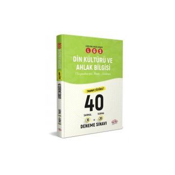 LGS Din Kültürü ve Ahlak Bilgisi Tamamı Çözümlü 40 Deneme Sınavı Editör Yayınları