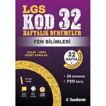 Lgs Fen Bilimleri Kod 32 Haftalık Denemeler - Tudem Yayınları