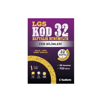 Lgs Fen Bilimleri Kod 32 Haftalık Denemeler - Tudem Yayınları