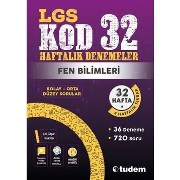 Lgs Fen Bilimleri Kod 32 Haftalık Denemeler - Tudem Yayınları