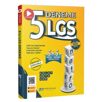 LGS Netto Tamamı Video Çözümlü 5 Fasikül Genel Deneme Seti Kolay-Orta-Zor - Referans Yayınları
