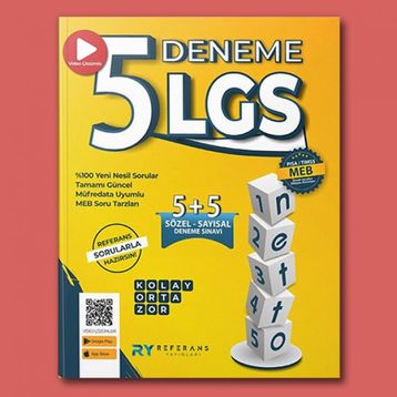 LGS Netto Tamamı Video Çözümlü 5 Fasikül Genel Deneme Seti Kolay-Orta-Zor - Referans Yayınları