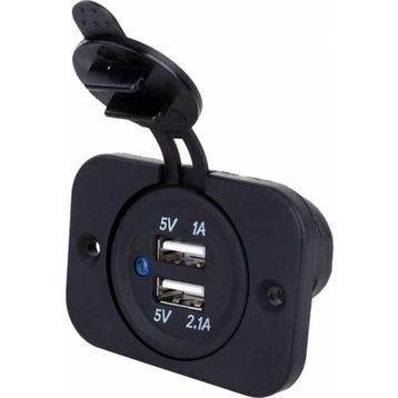 Lhr 12-24V Su Geçirmez Kapaklı Çiftli USB Şarj Çakmak Soketi