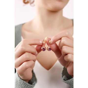 Lia Berto Rose Nar Model 925 Ayar Gümüş Küpe