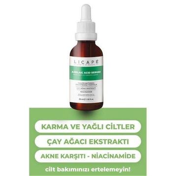 Licape 30 ml Yağlı ve Akneli Ciltler için Azelaic Acid Cilt Serumu