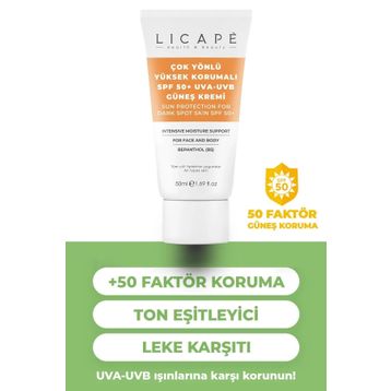 Licape Çok Yönlü Yüksek Korumalı Spf +50 Faktör Uva Uvb Güneş Kremi