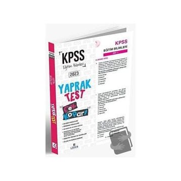 Lider Yayınları 2023 KPSS Eğitim Bilimleri Yaprak Test Çek Kopart