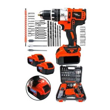 Lieber German Xpro Seri XR 30 Parça 58 V 10 Ah Darbeli Titanium Sargılı Lion Akülü Turbo Şarjlı Vidalama Matkap