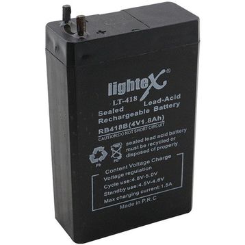 Lightex LT-418 4 Volt 1.80 Amper 7.5x5x2 cm 50x22x75 mm Akü