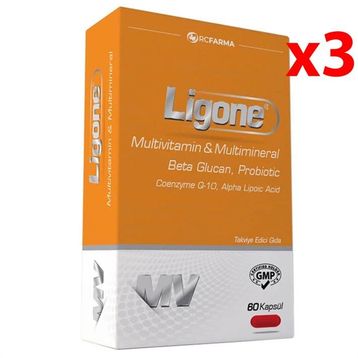 Ligone Multivitamin Multimineral Beta Glucan 3x60 Kapsül