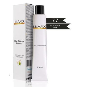 Lilafix 7.7 Işıltılı Kahve Tüp 100 ML Saç Boyası+30 V 60 ML Oksidan