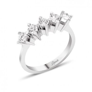 Lilarote Pırlanta 0.74 ct Beş Taş Pırlanta Yüzük