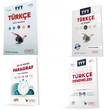 Limit Yayınları - TYT Türkçe Seti Konu Soru ve Deneme Sınavı 4 Kitap
