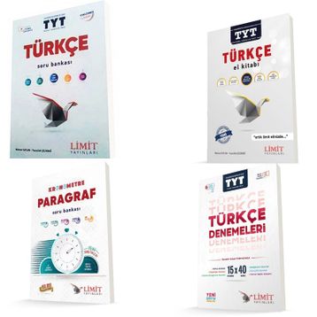 Limit Yayınları - TYT Türkçe Seti Konu Soru ve Deneme Sınavı 4 Kitap
