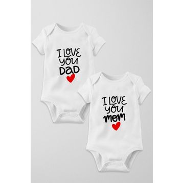 Limon I Love You Dad & Mom 2 Anne Baba Serisi Çıtçıtlı Bebek Body