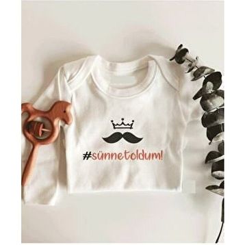 Limon Sünnet Oldum Uzun Kol Çıtçıtlı Organik Bebek Body
