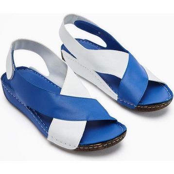 Limoya Margit Saks Çapraz Bantlı Kadın Comfort Sandalet