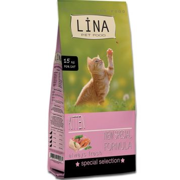 Lina Yavru Kediler İçin Yüksek Proteinli 15 kg Karışık Mama