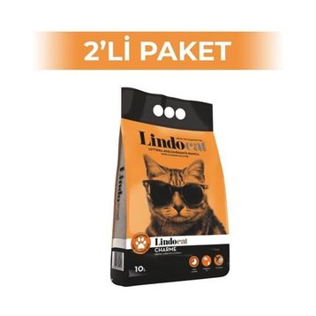 Lindo Cat 2x10 lt Charme Kadife Çiçeği ve Amber Kokulu Topaklanan Kalın Taneli Bentonit Kedi Kumu