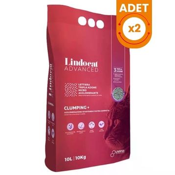 Lindo Cat Advanced Ekstra Güçlü Topaklanan Kokusuz Gri 2x10 lt Kedi Kumu