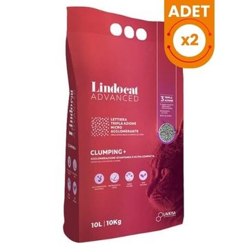 Lindo Cat Advanced Ekstra Güçlü Topaklanan Kokusuz Gri 2x10 lt Kedi Kumu