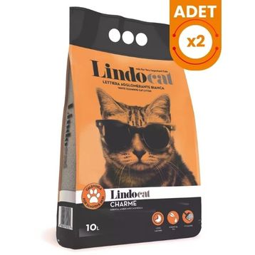 Lindo Cat Charme Kadife Çiçeği Amber Kokulu Topaklanan Kalın Taneli Bentonit 10x2 lt Kedi Kumu