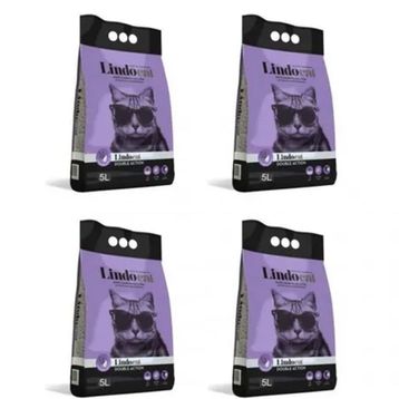 Lindocat 4x5 lt Lavanta ve Argan Kokulu İnce Taneli Bentonit Kedi Kumu