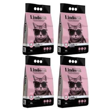Lindocat Bebek Pudrası Parfümlü 4x10 lt İnce Kedi Kumu