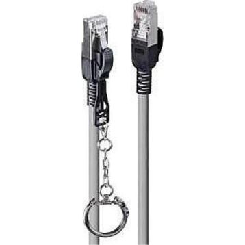 Lindy LIN-47601 0.5 mt Cat 6A 500 MHz S-FTP Güvenlik için Kilitlenebilir Gri Patch Cord Kablo