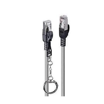 Lindy LIN-47602 1 mt CAT 6A 500 MHz S-FTP Güvenlik için Kilitlenebilir Gri Patch Cord Kablo