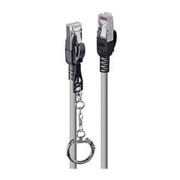 Lindy LIN-47605 3 mt Cat 6A 500 MHz S-FTP Güvenlik için Kilitlenebilir Gri Patch Cord Kablo