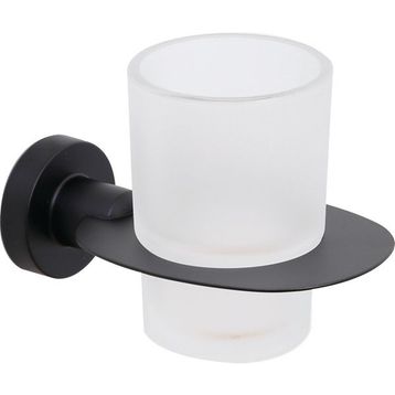 Line Bathroom MASTER Buzlu Cam Mat Siyah Diş Fırçalık