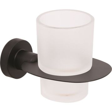 Line Bathroom MASTER Buzlu Cam Mat Siyah Diş Fırçalık