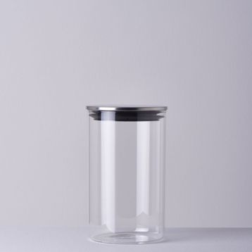 Linens Basic Cam Metal Kapak 10x10x17 cm Kavanoz
