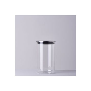 Linens Basic Cam Metal Kapak 10x10x17 cm Kavanoz