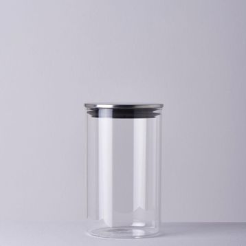 Linens Basic Cam Metal Kapak 10x10x17 cm Kavanoz