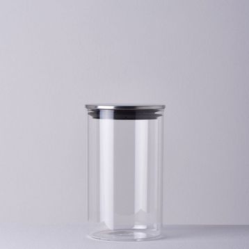 Linens Basic Cam Metal Kapak 10x10x17 cm Kavanoz