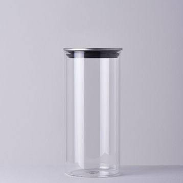Linens Basic Cam Metal Kapak 10x10x22 cm Kavanoz