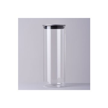 Linens Basic Cam Metal Kapak 10x10x28 cm Kavanoz