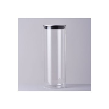 Linens Basic Cam Metal Kapak 10x10x28 cm Kavanoz