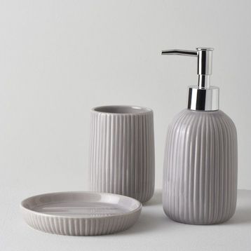 Linens Blanc Gri Banyo Seti