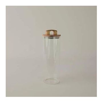 Linens Handle Cam Akasya Kapak 10x10x30 cm Kavanoz